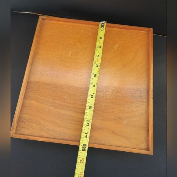 Vintage maple square wood lazy susan - Picture 7 of 9